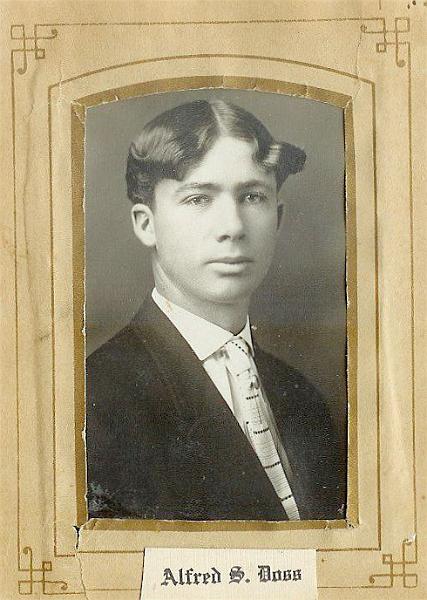 Granny Album Page 11.jpg - Alfred Doss who was the son of Alabama (Aunt Bamy) Drake (Lucy Catherine Wallace's daughter) and Edward Doss. It is believed that Alfred Doss was born around 1885 which would likely date this photo to ca 1915).